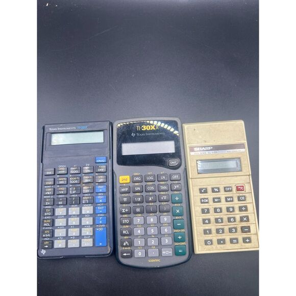 Lots of 3 Vtg Calculators No Batteries-Texas Instruments TI-35X|TI-30XA|EL-218K - Picture 1 of 2